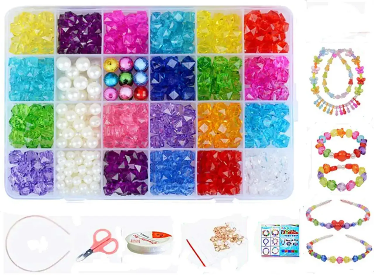 różne rodzaje koralików do biżuterii DIY