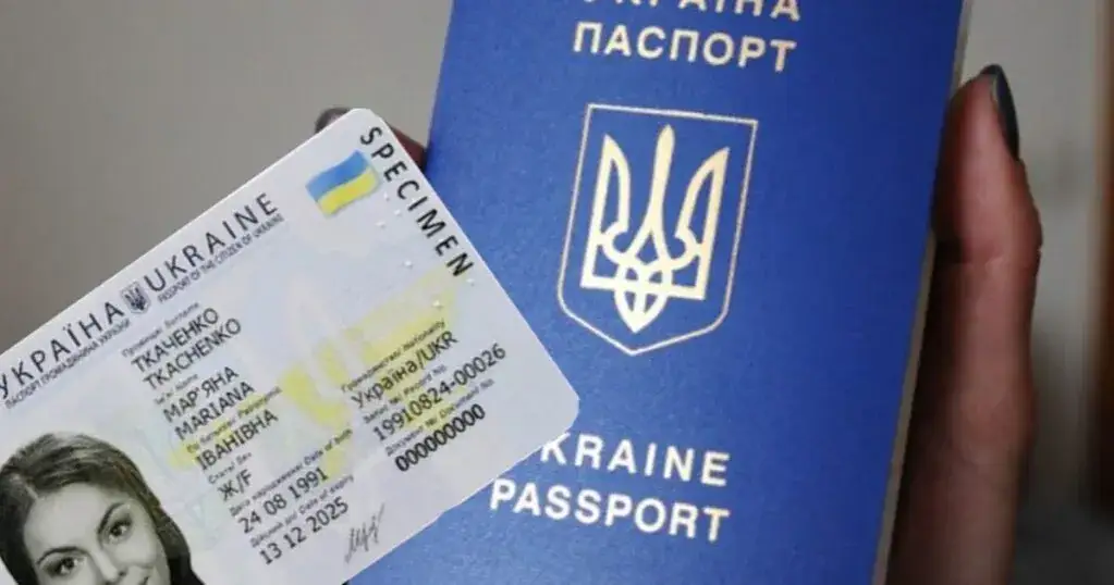 Ukraiński paszport strona z danymi
