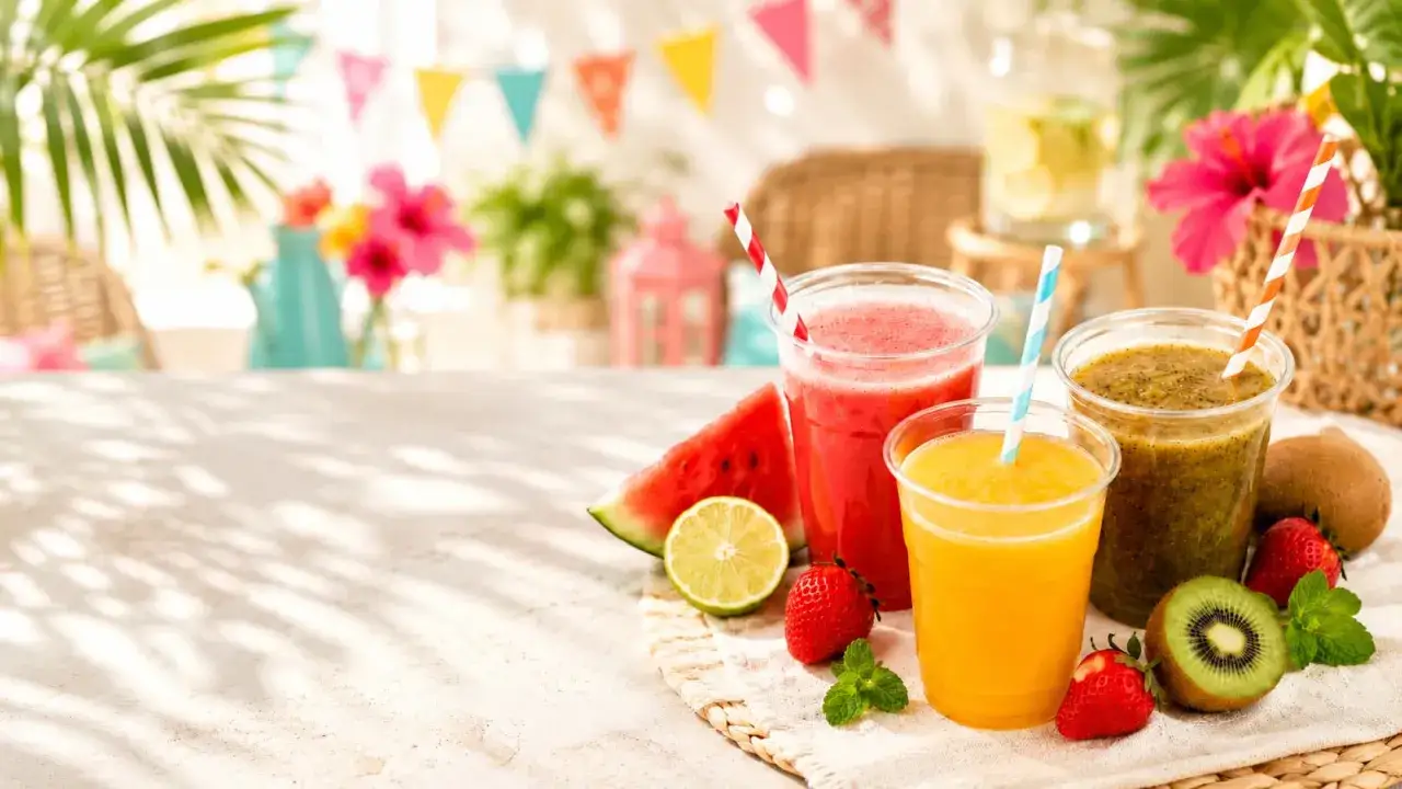 Somriga smoothie recept med vattenmelon, kiwi och apelsin. Perfekt f&ouml;r en varm dag!