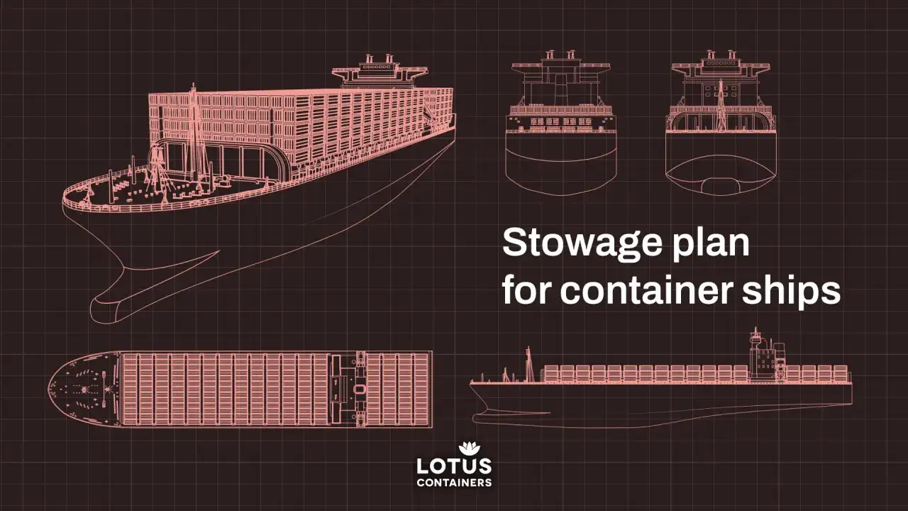 Stauraumplan für Containerschiffe. Die cbm meaning (Kubikmeter) ist entscheidend für die effiziente Beladung.