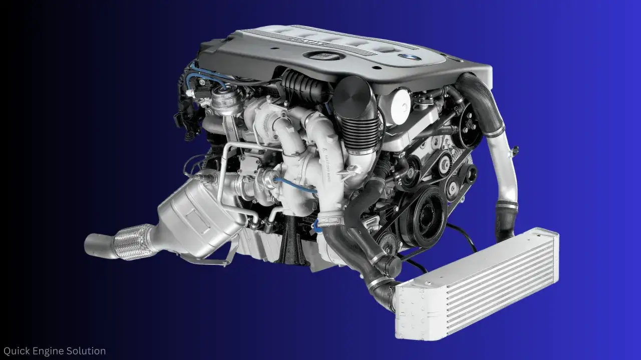 Silnik BMW M57 z podwójnym turbodoładowaniem i intercoolerem, gotowy do montażu.