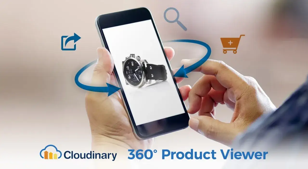 Met de Cloudinary 360&deg; Product Viewer kun je een horloge op je telefoon bekijken vanuit elke hoek.