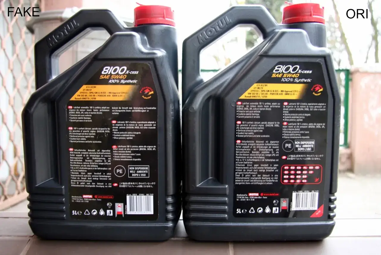 Oryginalna butelka Motul vs podr&oacute;bka r&oacute;żnice