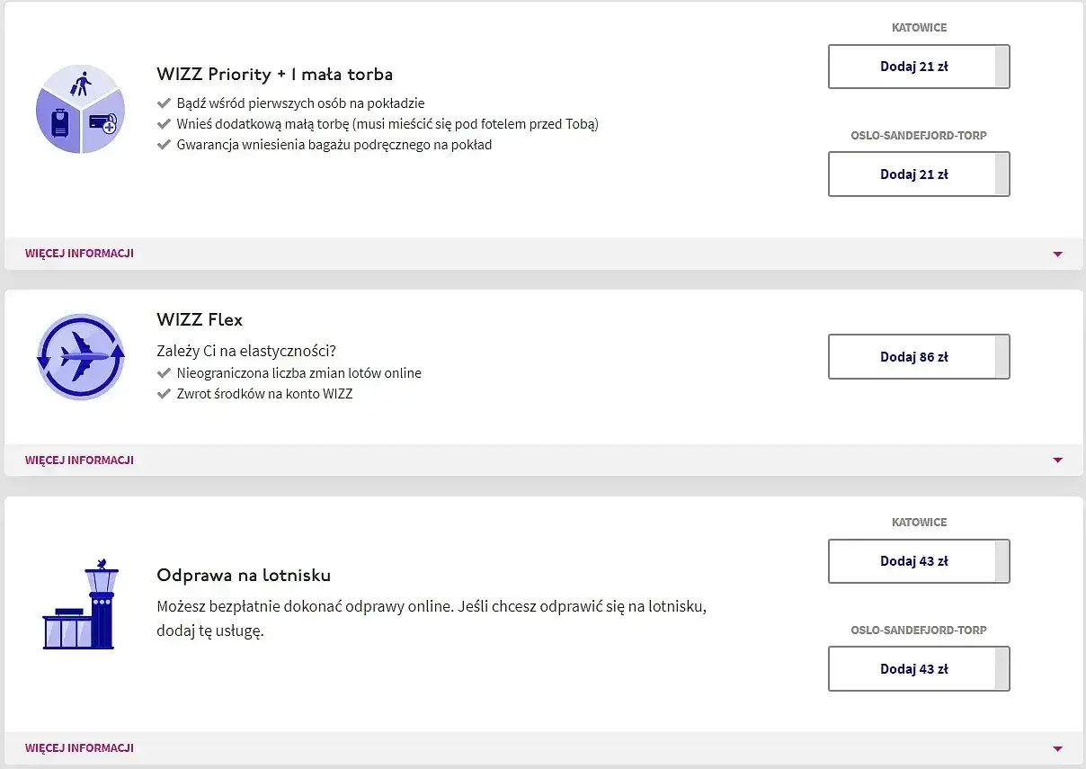 WIZZ Flex: elastyczność lotów, nieograniczone zmiany online i zwrot środków. Dodaj 86 zł.