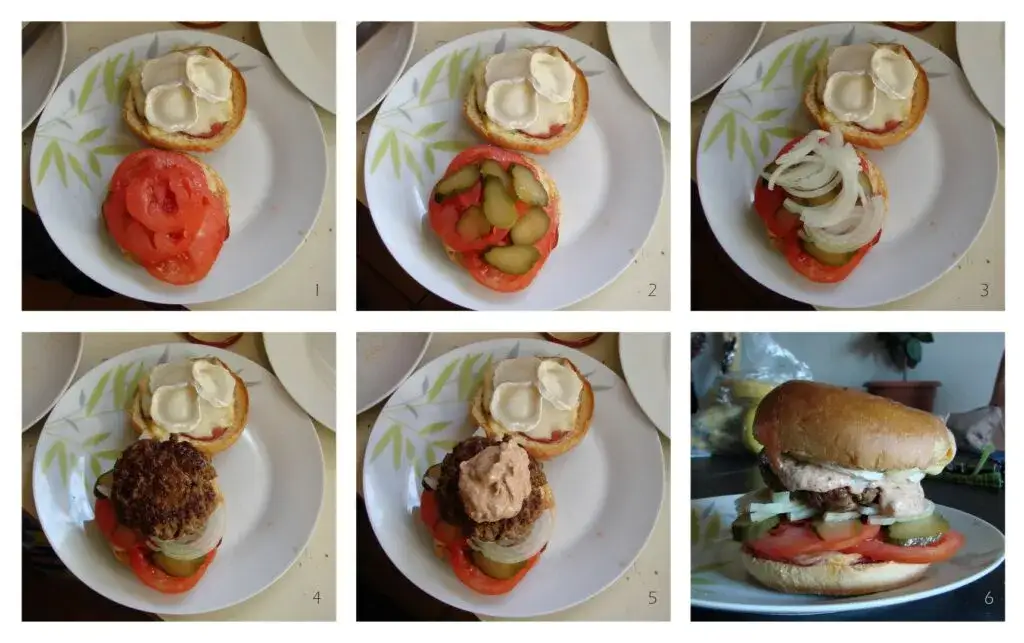 assemblage burger maison ingrédients