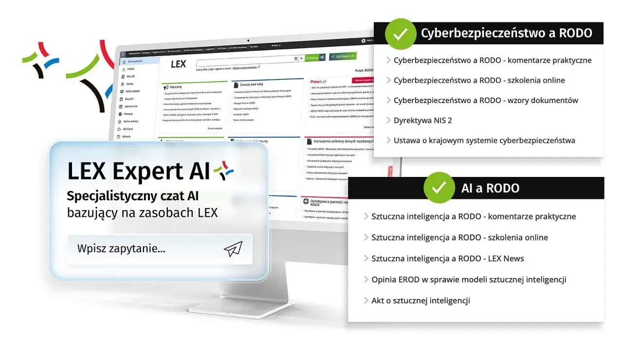 LEX Expert AI to specjalistyczny czat AI, który pomaga w analizie danych, np. w kontekście RODO.