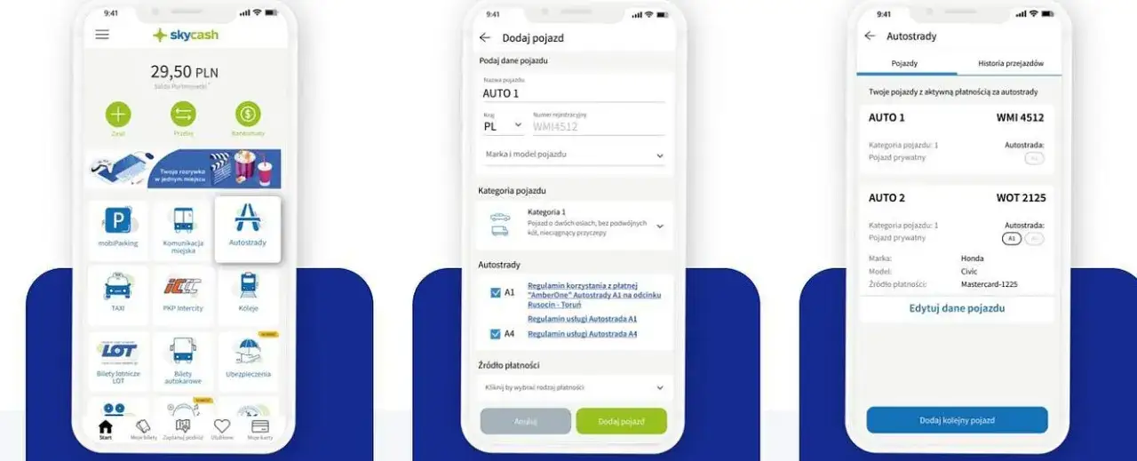 Aplikacje partnerskie e-TOLL Autopay mPay SkyCash