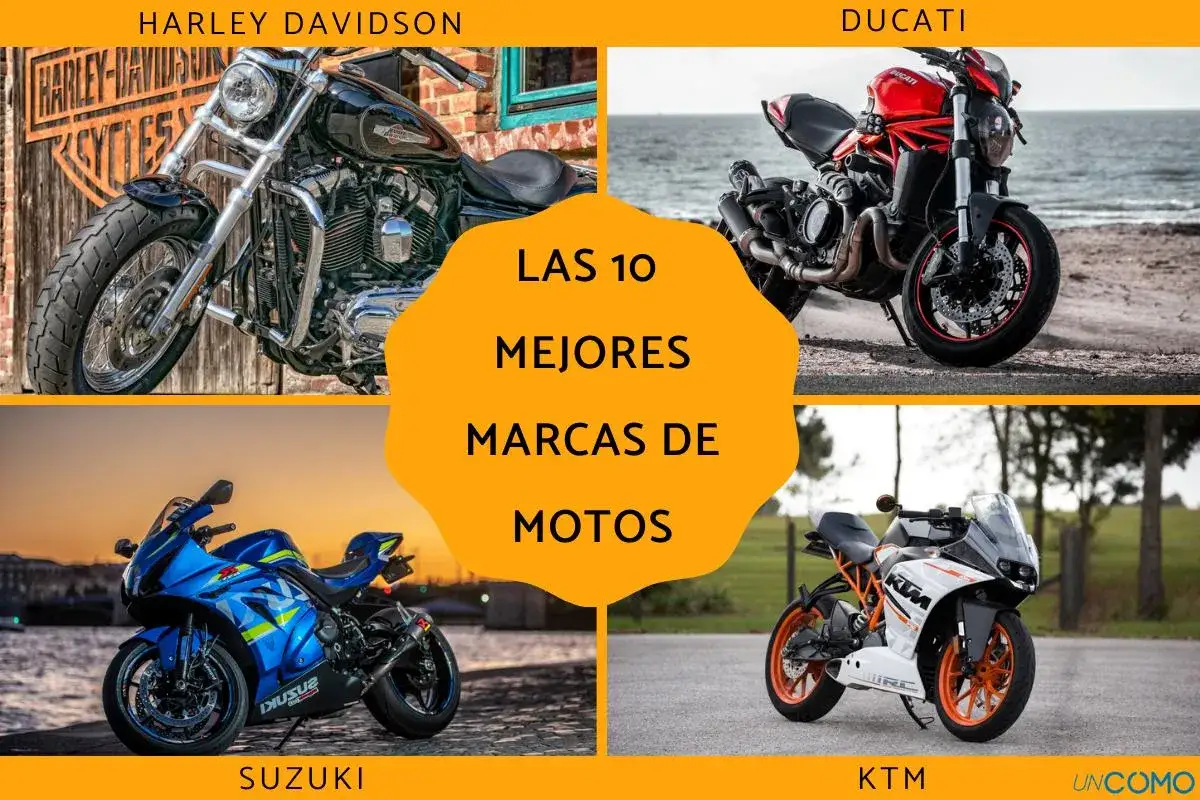 Las 10 mejores marcas de motos: Harley Davidson, Ducati, Suzuki y KTM.