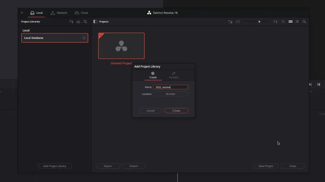 DaVinci Resolve Project Manager backup database