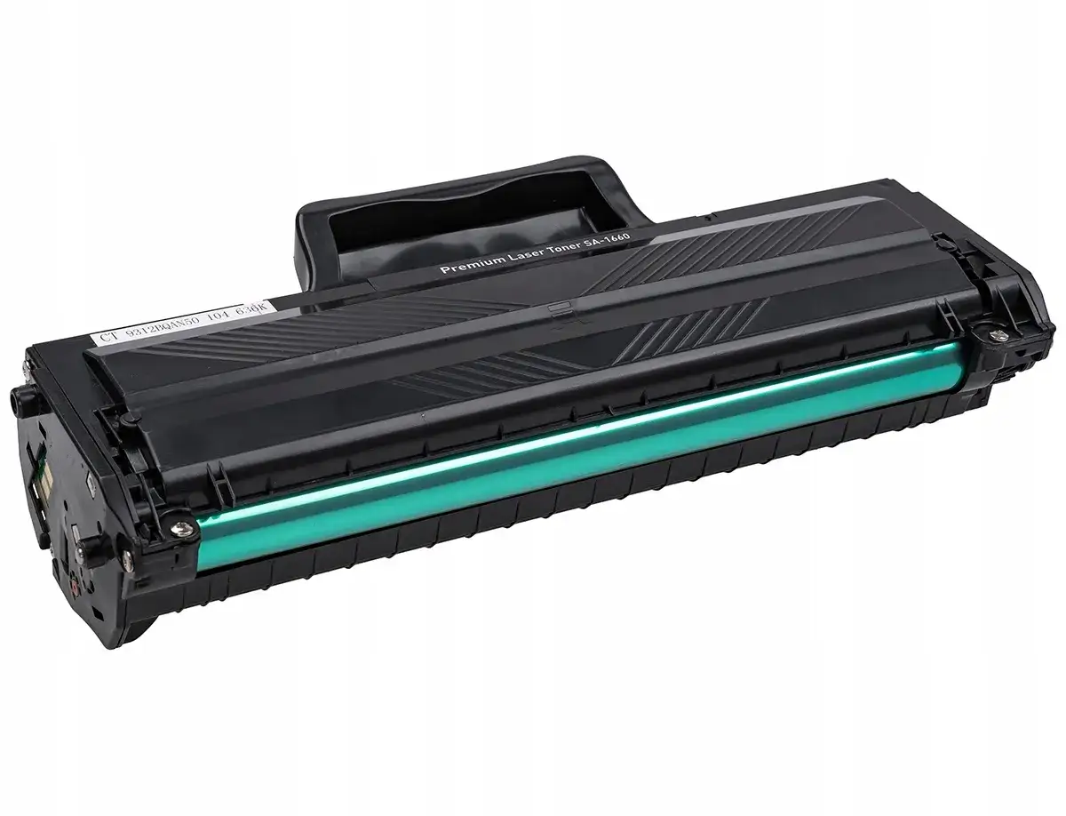 Nowy toner do drukarki Samsung ML-1660, z zielonym wałkiem światłoczułym, gotowy do drukowania.