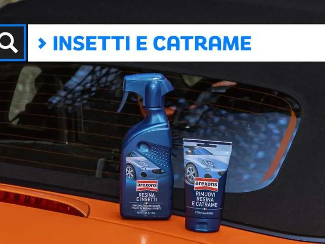 Prodotti Arexons per rimuovere resina e catrame dalla macchina. Soluzione efficace per un'auto splendente.