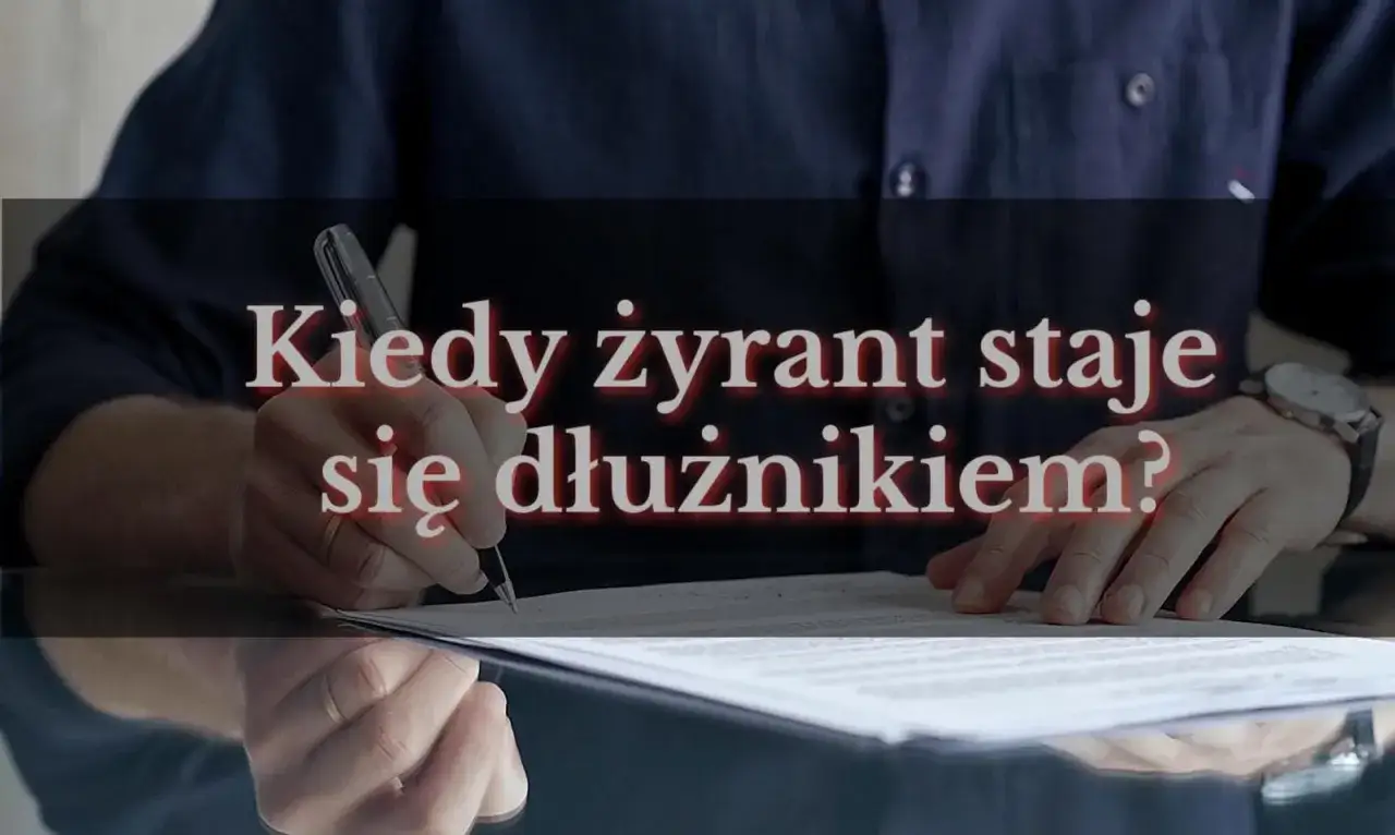 Ręka podpisuje dokument, kt&oacute;ry może oznaczać poręczenie kredytu. Tekst pyta: 
