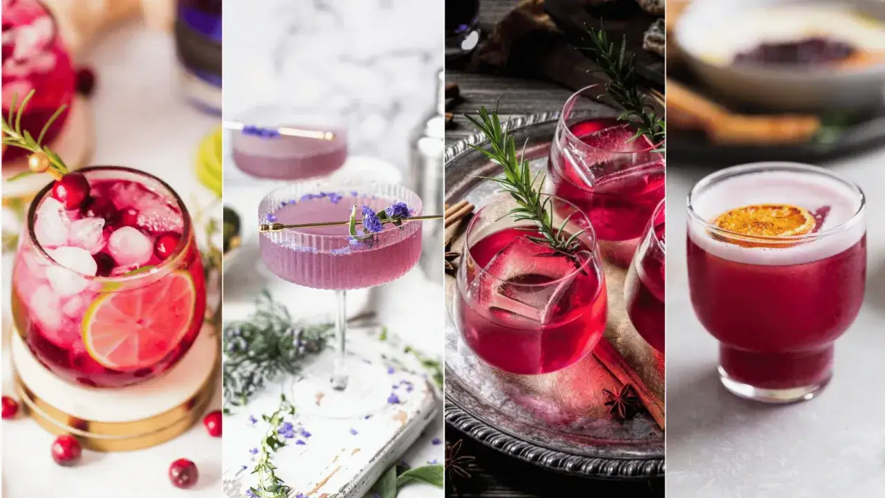 Vier Cocktails mit Beeren, Kr&auml;utern und Zitrusfr&uuml;chten &ndash; perfekt, was passt zu Gin.