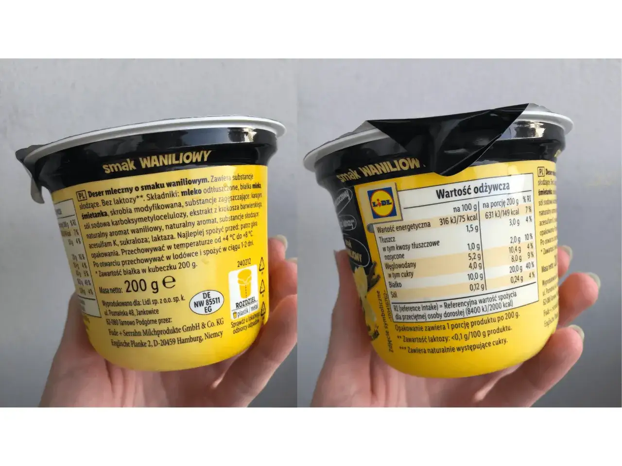 tabela wartości odżywczych pudding proteinowy
