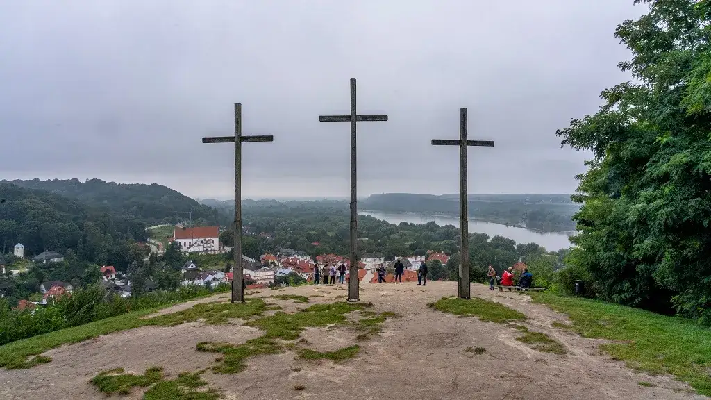 Góra Trzech Krzyży Kazimierz Dolny widok szczyt