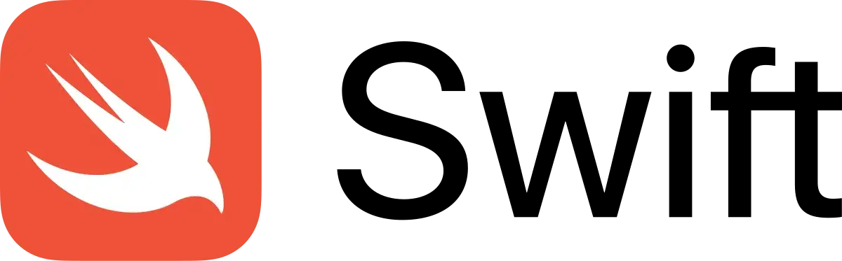 logo języka programowania Swift na tle kodu
