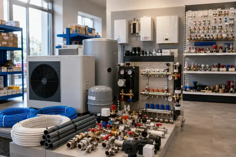 Ekspozycja wyposażenia do instalacji grzewczych