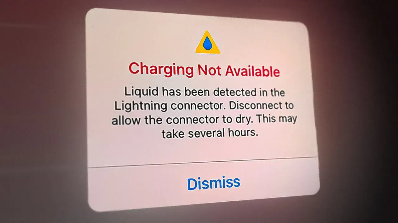 Komunikat na ekranie iPhone'a: 