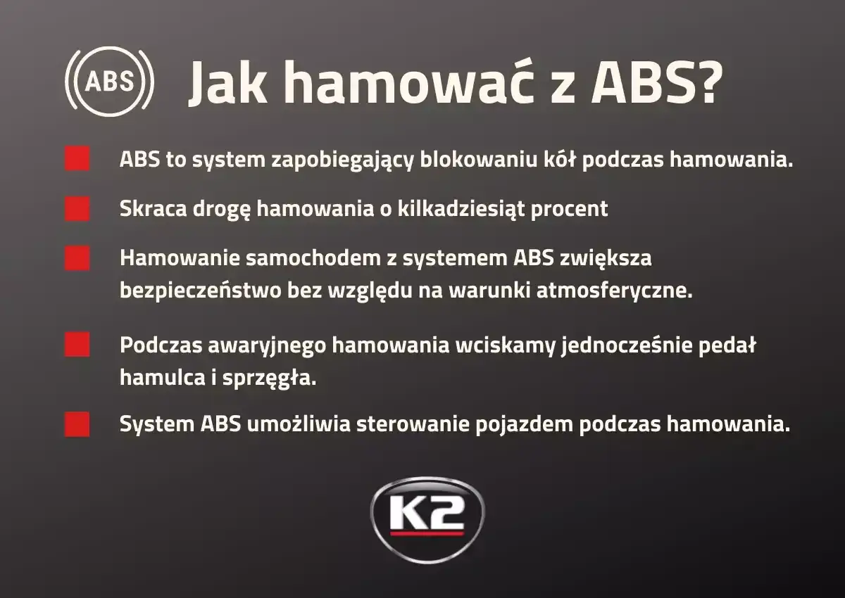 Jak hamować z ABS? To system zapobiegający blokowaniu kół, skraca drogę hamowania i zwiększa bezpieczeństwo.