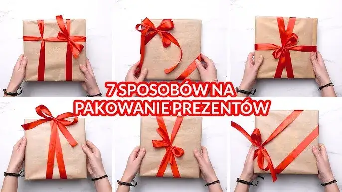 wiązanie wstążki na butelce okrągłym pudełku nieregularnym prezencie