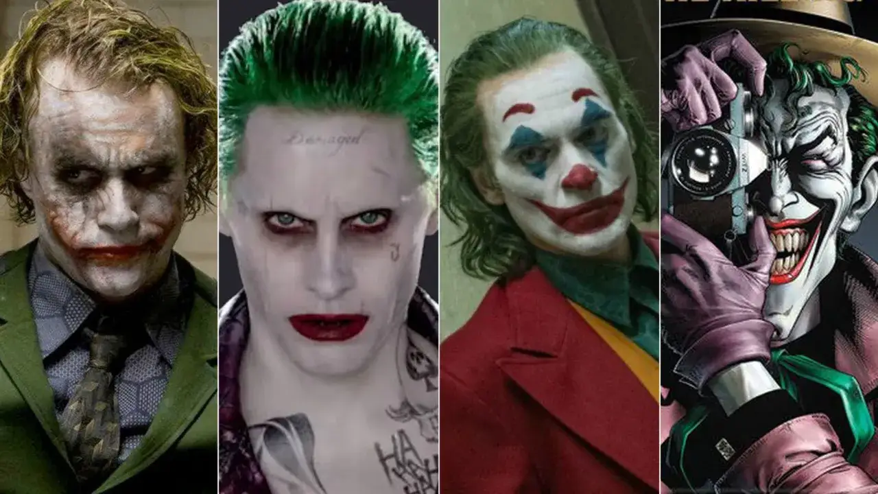 Cztery r&oacute;żne wcielenia Jokera, każdy z unikalnym joker makijaż: od mrocznego po kresk&oacute;wkowy.