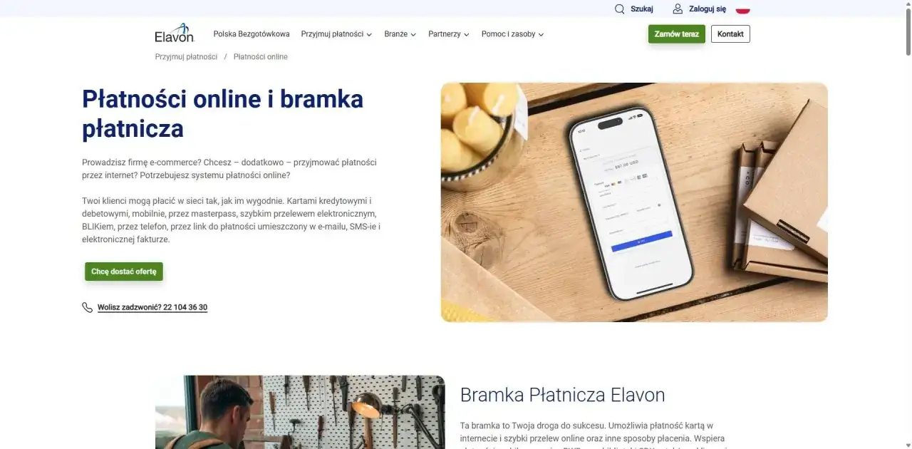 Smartfon z ekranem płatności online, obok pudełka i słoik z świecami. To **imoje** dla Twojego biznesu.