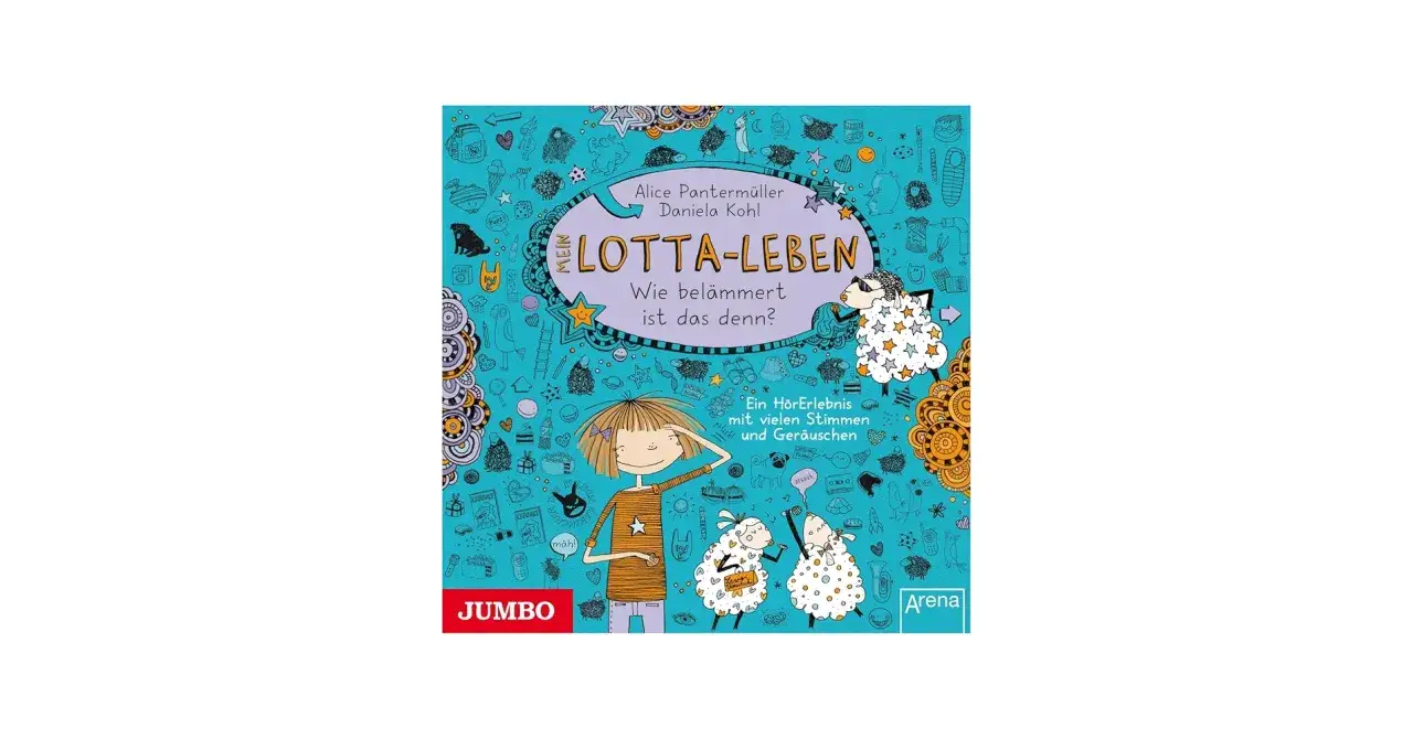 Ein Mädchen und zwei Schafe mit Sternenmuster auf dem Cover von 
