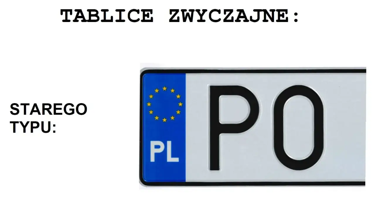Tablice zwyczajne starego typu: duplikat tablicy rejestracyjnej z literami