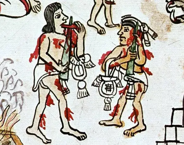 Historia przekłuwania języka rytuały Maj&oacute;w Aztek&oacute;w
