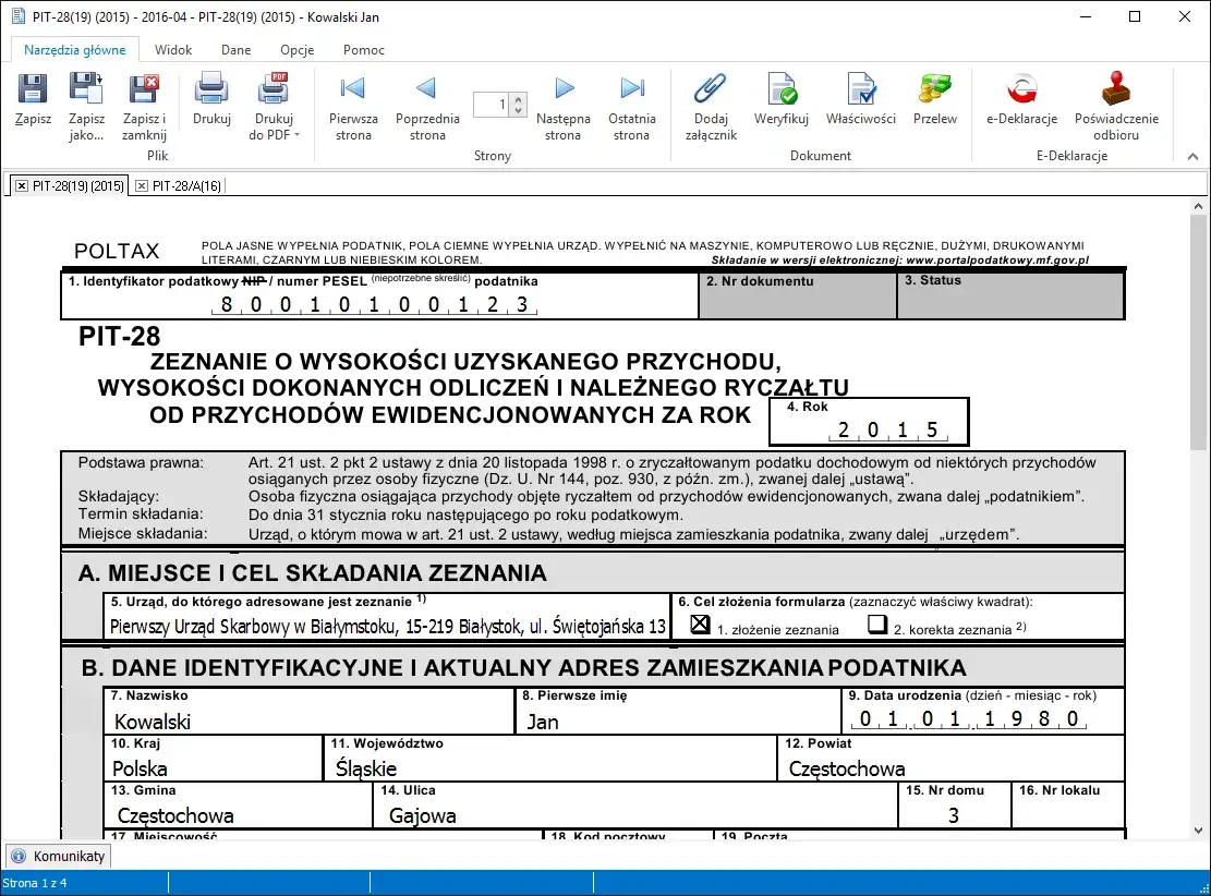 rozliczenie pit wynajem mieszkania ryczałt formularz