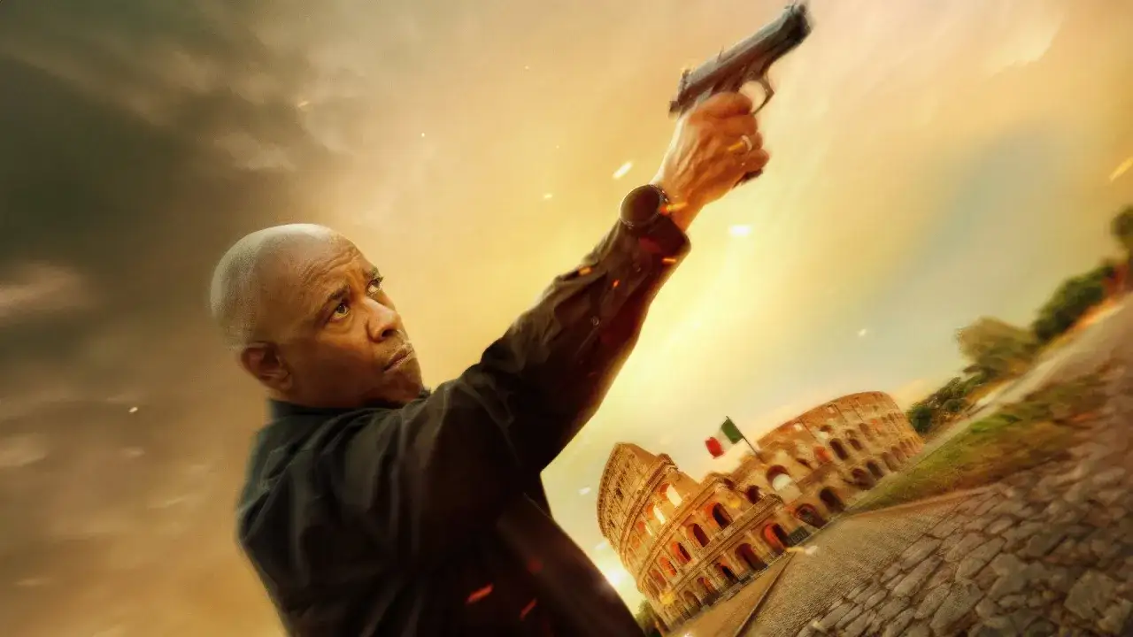 Denzel Washington z pistoletem w Rzymie, gotowy do akcji w