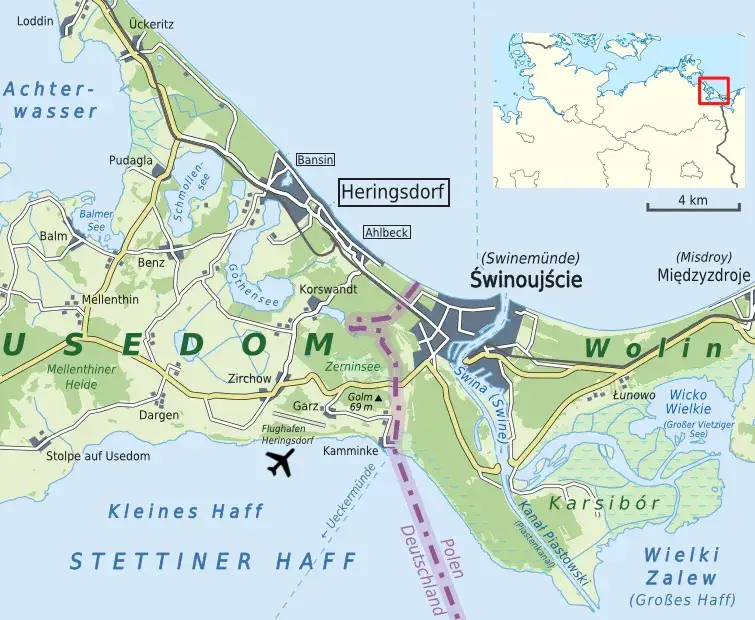 Übersichtskarte Usedom Seebäder