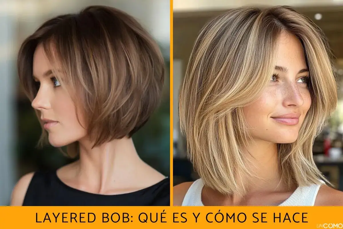 Dos estilos de bob texturizado: uno castaño con capas sutiles y otro rubio con flequillo desfilado.