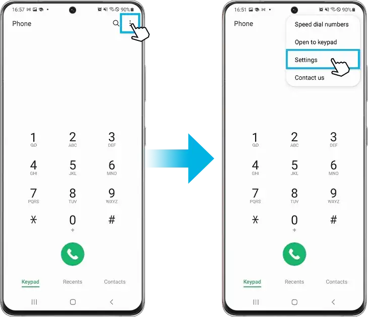 Samsung Wi-Fi Calling ustawienia aplikacja Telefon