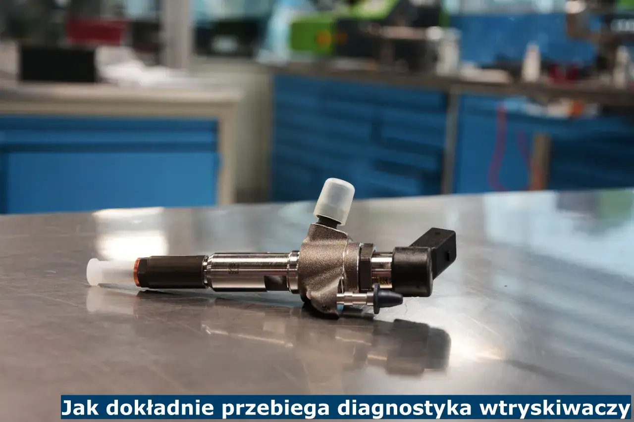 Wtryskiwacz diesla na stole warsztatowym. Może być przyczyną nierównej pracy silnika diesel.