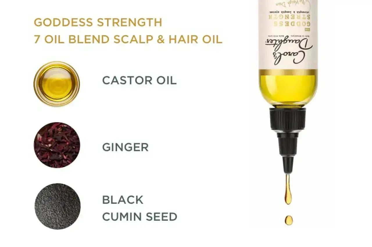 Aceite de ricino para el pelo, jengibre y semilla de comino negro. Aceite para el cuero cabelludo y cabello.