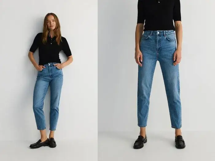 spodnie mom fit na różnych sylwetkach
