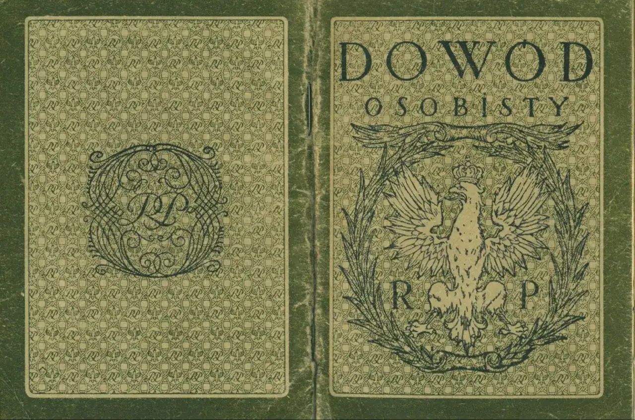 Okładka dowodu osobistego z orłem i napisem 