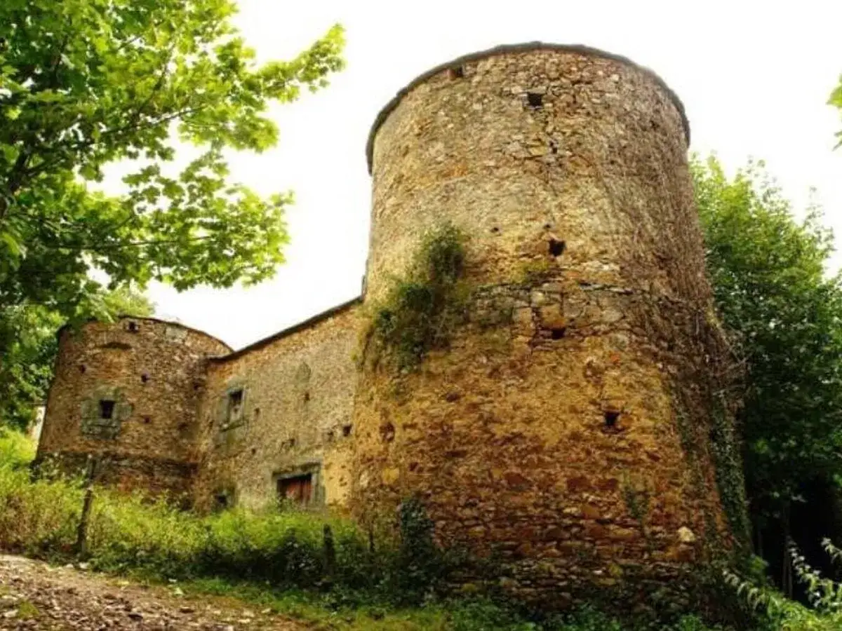 El castillo de Doiras, con sus torres redondas de piedra y vegetación exuberante, evoca historias de tiempos pasados.