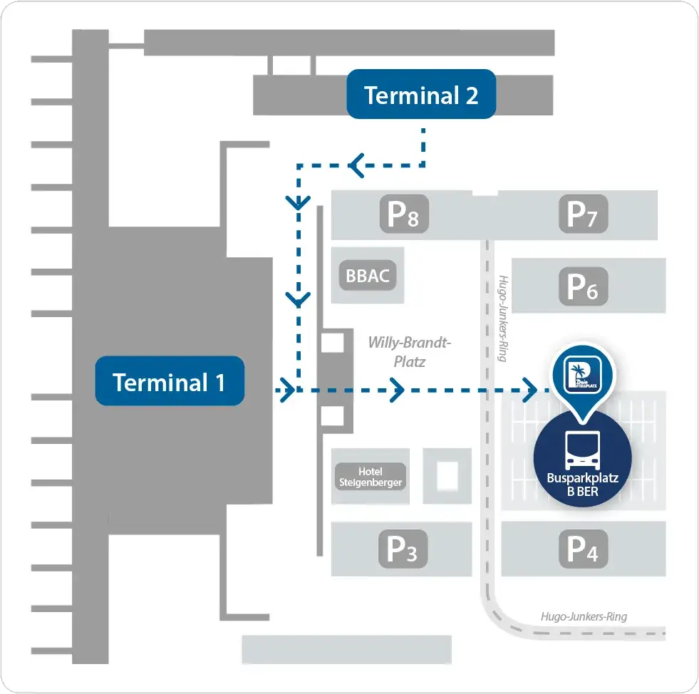 Mapa lotniska BER Busparkplatz B