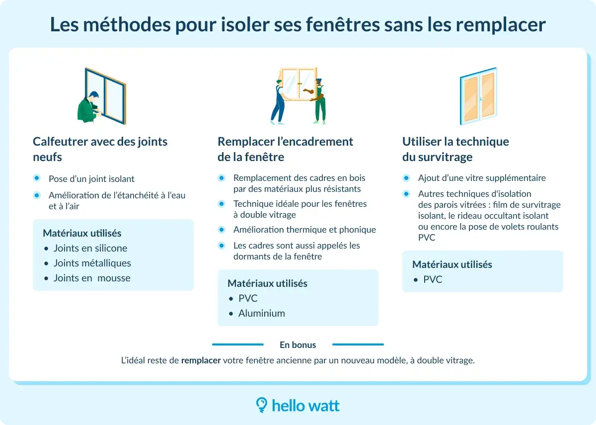 Comment calfeutrer une fenêtre : pose de joints isolants, remplacement d'encadrement ou survitrage. Améliore l'étanchéité et l'isolation.