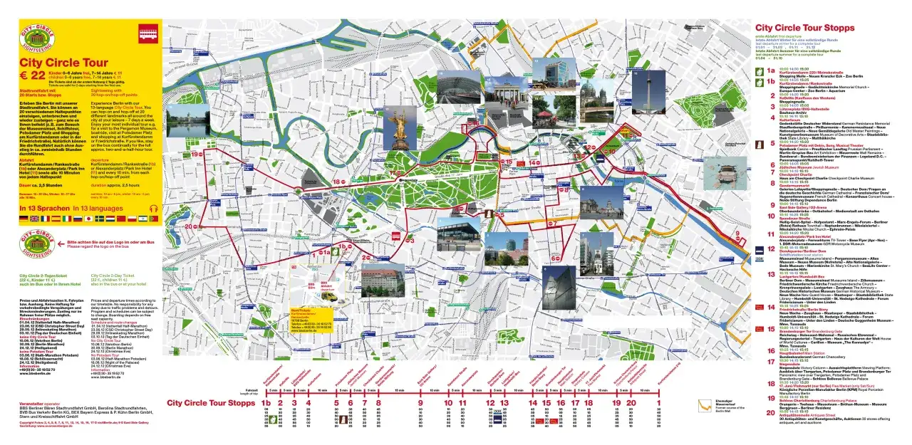 Berlin Stadtteile Karte mit Sehensw&uuml;rdigkeiten
