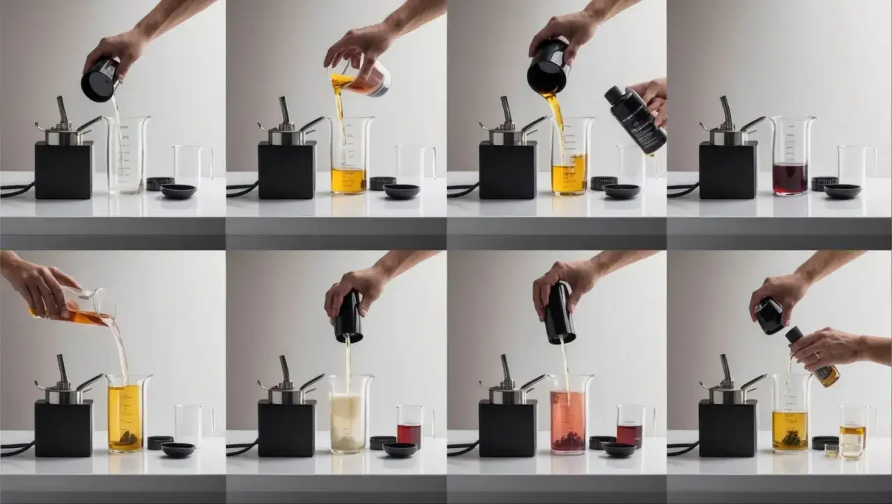 Proceso de alquimia para vapers: mezclas de l&iacute;quidos en un laboratorio casero.