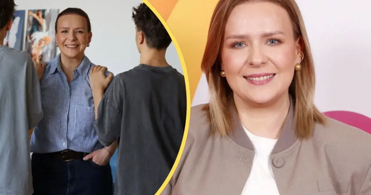 Aneta Zając z obecnym partnerem, uśmiechnięta, w stylizacji casualowej i eleganckiej.