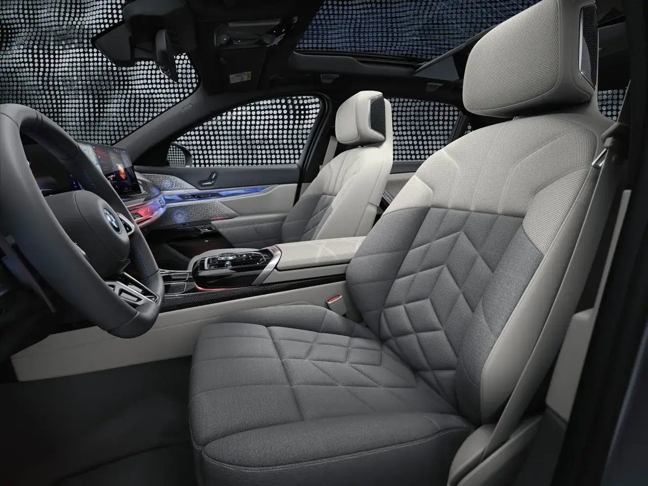 Wnętrze BMW M750Ld tylna kanapa
