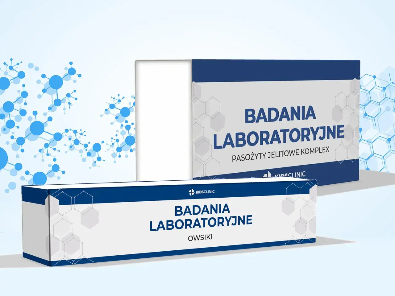 Badania laboratoryjne na pasożyty jelitowe i owsiki. Zestawy od Kidsclinic.