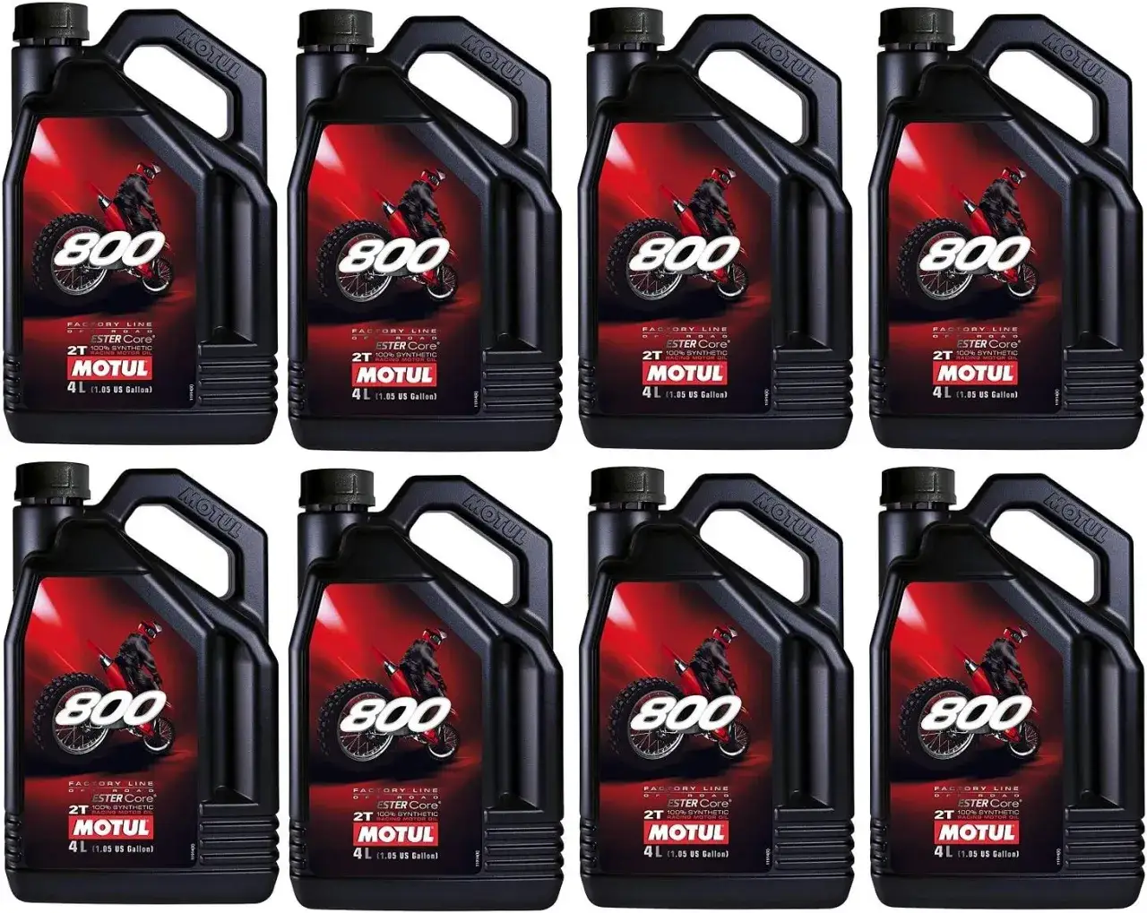 Motul 800 2T Off-Road vs Road Racing bottles