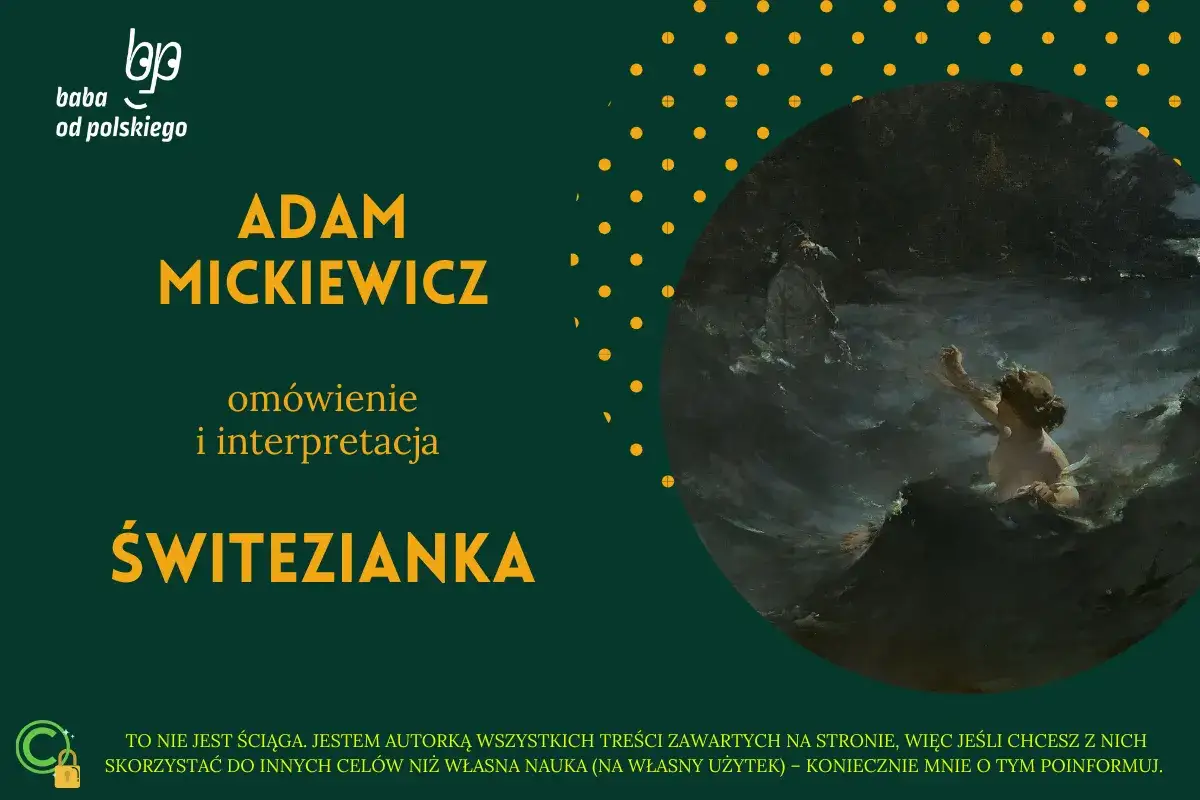 Czy świtezianka to ballada? Omówienie i interpretacja dzieła Adama Mickiewicza. Obraz przedstawia mityczną nimfę wodną w mrocznych falach.