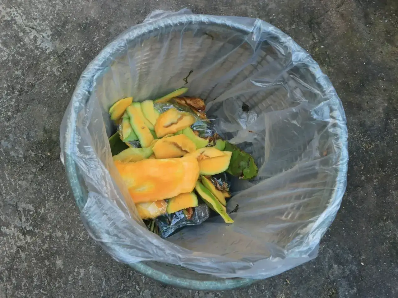 Resztki owoców w koszu na śmieci, mimo worka i częstego opróżniania, mogą wydzielać nieprzyjemny zapach.