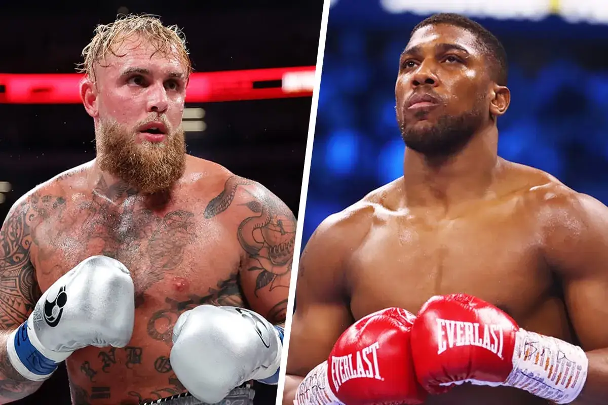 Jake Paul och Anthony Joshua, tv&aring; boxare redo f&ouml;r strid.